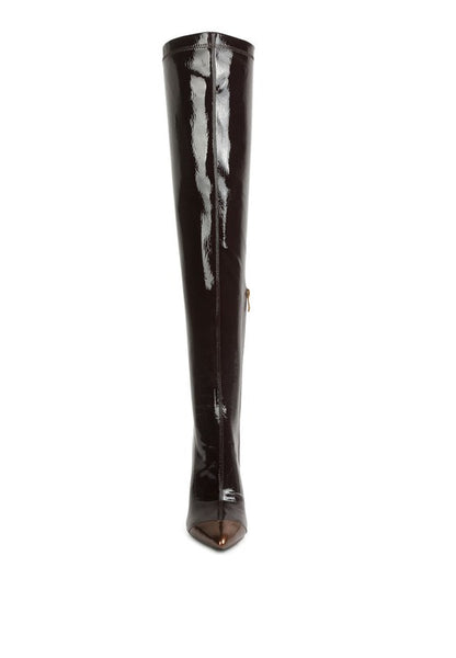Chimes High Heel Patent Long Boots