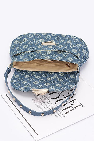 LA Jacquard Denim Fashion Shoulder Bag