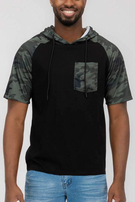 SHORT SLEEV CAMO COLOR BLOCK