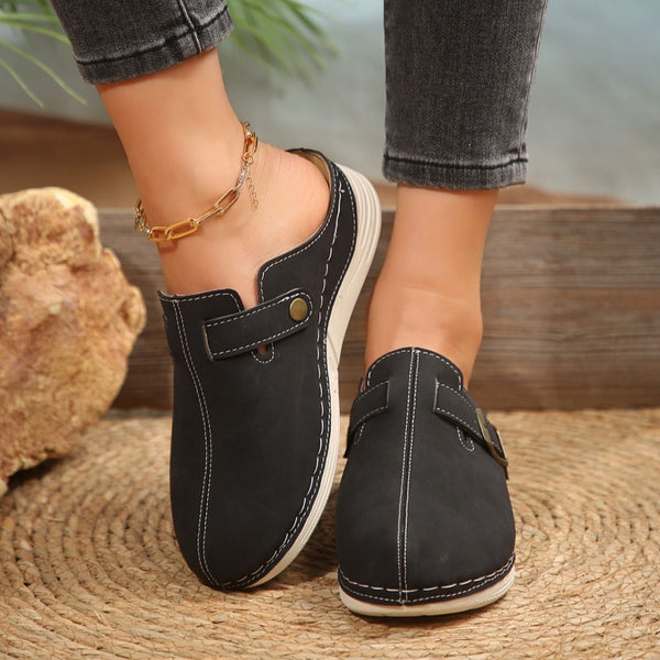 The Sassy Collection Buckle Accent Slip-Ons