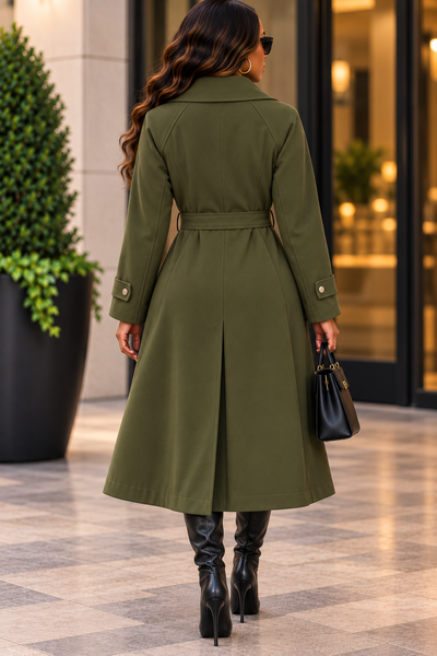 Wide Lapels Belt Trench Coat