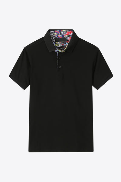 Quarter-Button Short Sleeve Polo Shirt