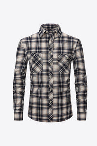 Plaid Button-Up Long Sleeve Shirt