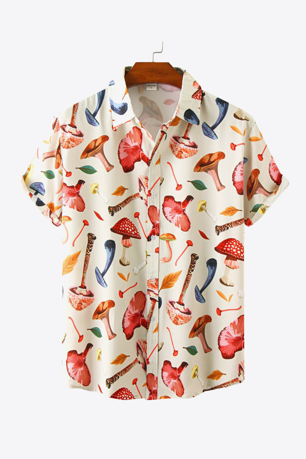 Printed Button-Up Beach Shirt