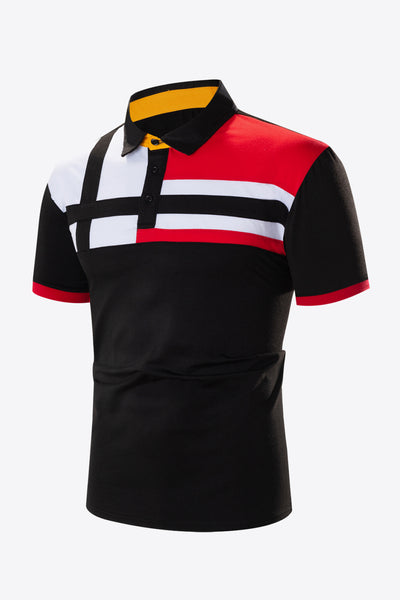Contrast Short Sleeve Golf Polo Shirt