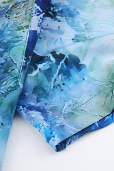 Tropical Print Button-Up Pocket Shirt