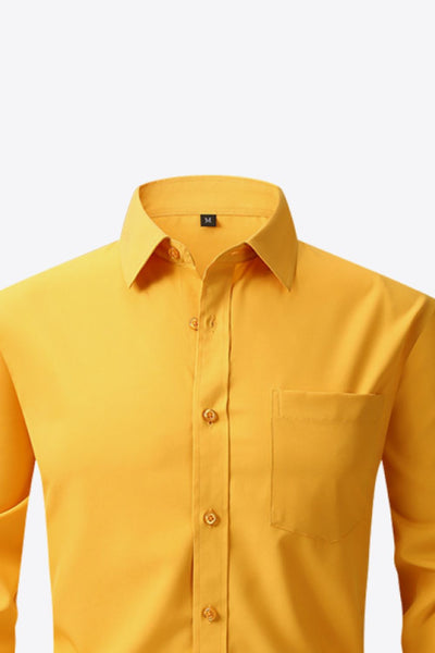 Collared Long-Sleeve Pocket Shirt