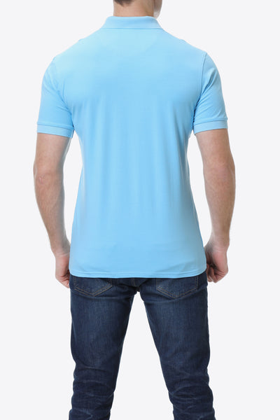 Quarter-Button Short Sleeve Polo Shirt