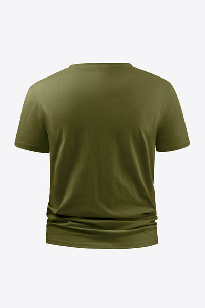 Slogan Graphic Round Neck Short Sleeve Tee