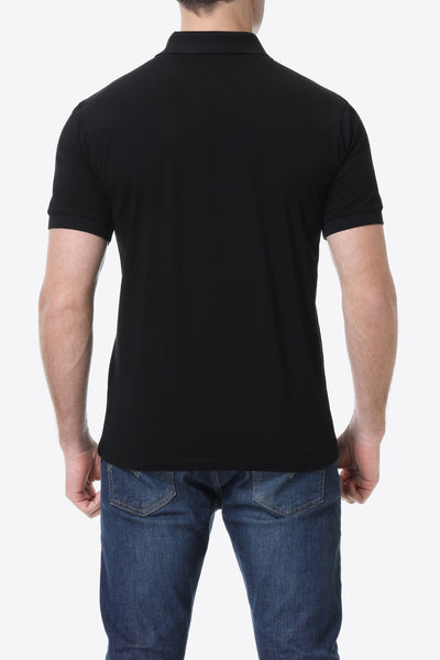 Quarter-Button Short Sleeve Polo Shirt