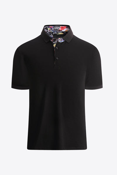 Quarter-Button Short Sleeve Polo Shirt