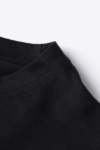Slogan Graphic Round Neck Short Sleeve Tee